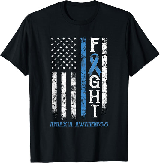 Apraxia Warrior US Flag T-Shirt