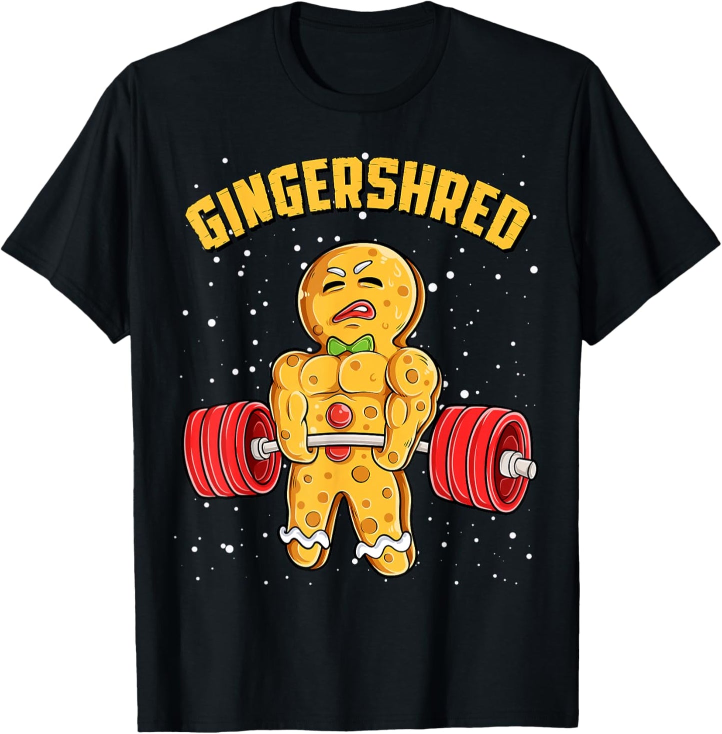 Gingershred Funny Gingerbread Man Gym Bodybuilding Christmas T-Shirt