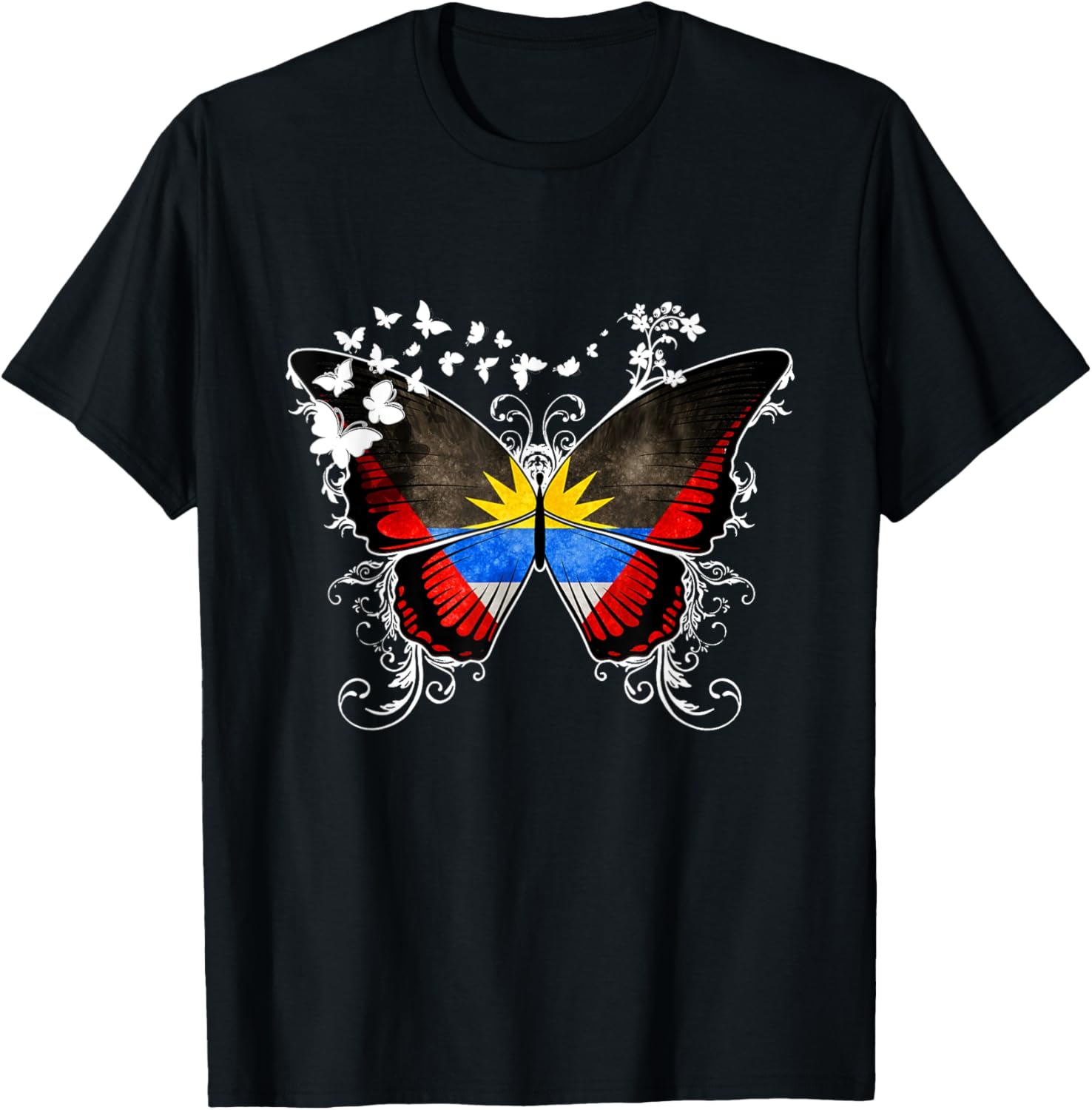 Antigua Flag Shirt Butterfly Graphic T Shirt