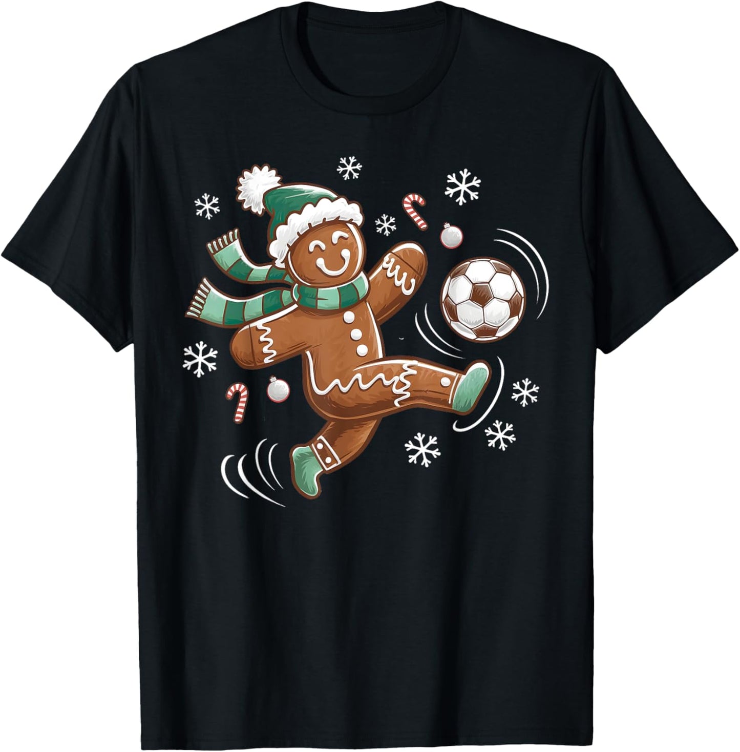 Gingerbread Soccer Player - Cookie Christmas Game Day Fun T-Shirt