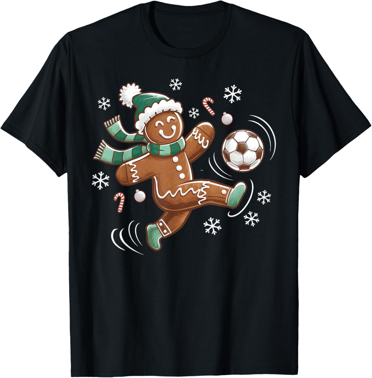 Gingerbread Soccer Player - Cookie Christmas Game Day Fun T-Shirt