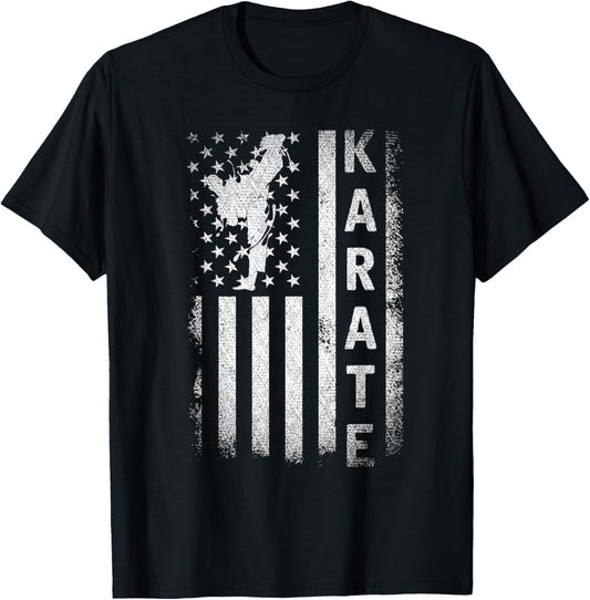 America Flag Japan Martial Arts Ninja Gift Karate T-Shirt for Women Girls Kids Men