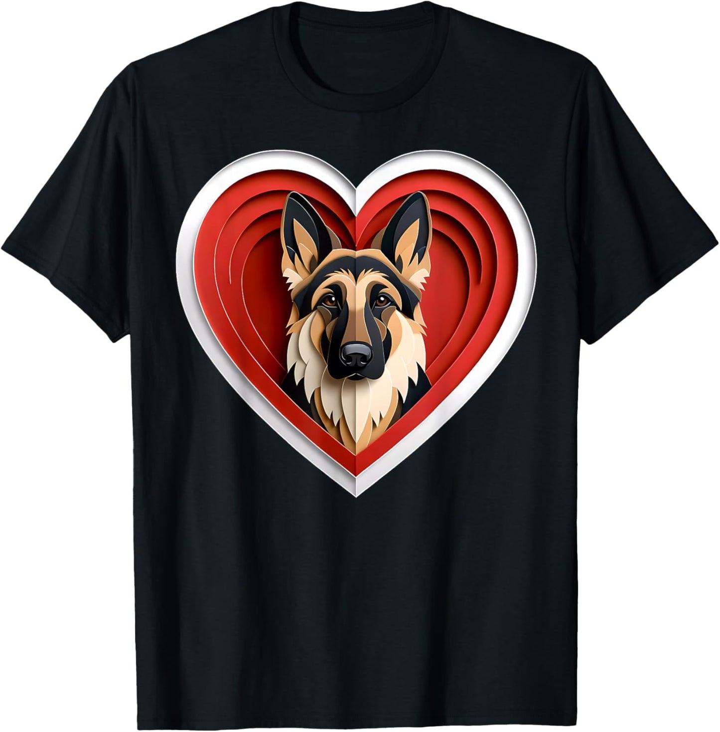 German Shepherd Heart Cute GSD Puppy Dog Lover or Pet Owner T-Shirt