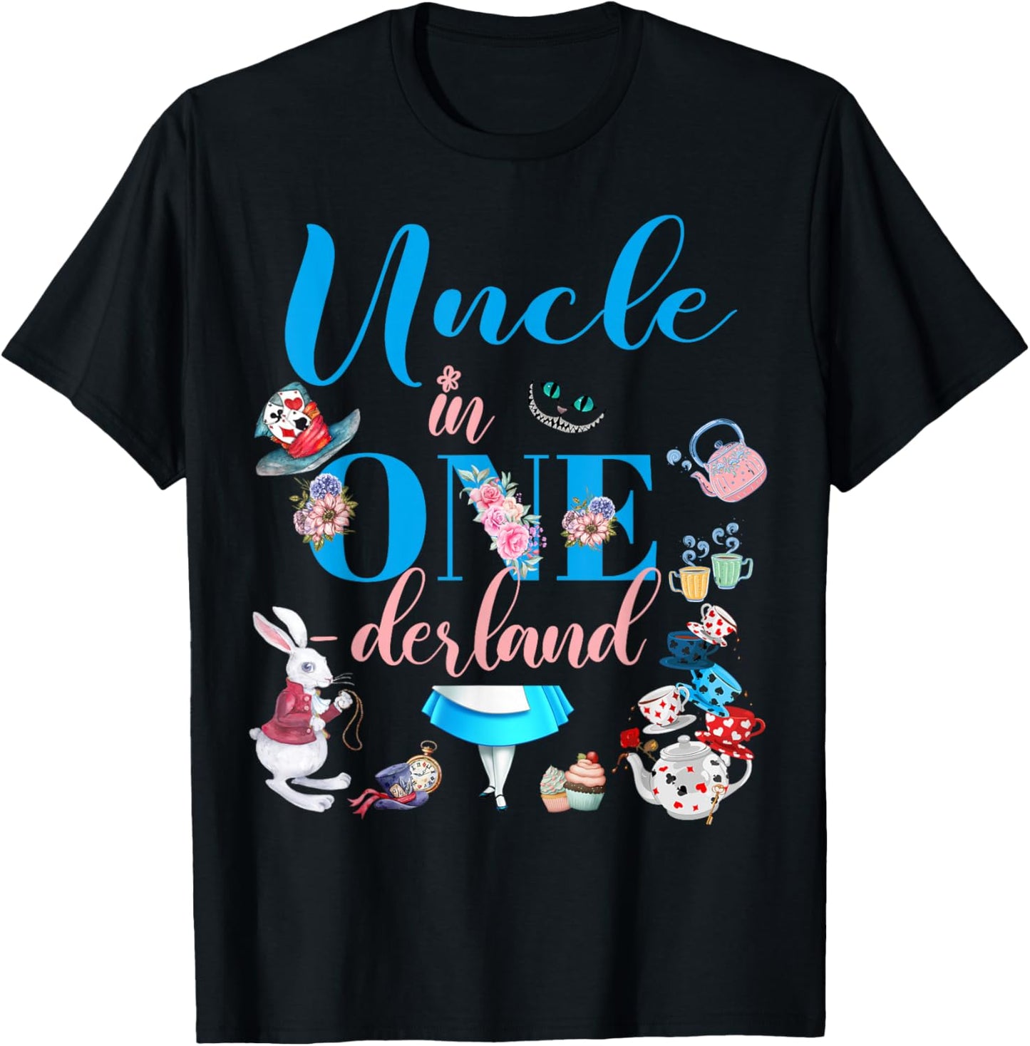 Alice in ONEderland Family Uncle Of The Birthday Girl T-Shirt