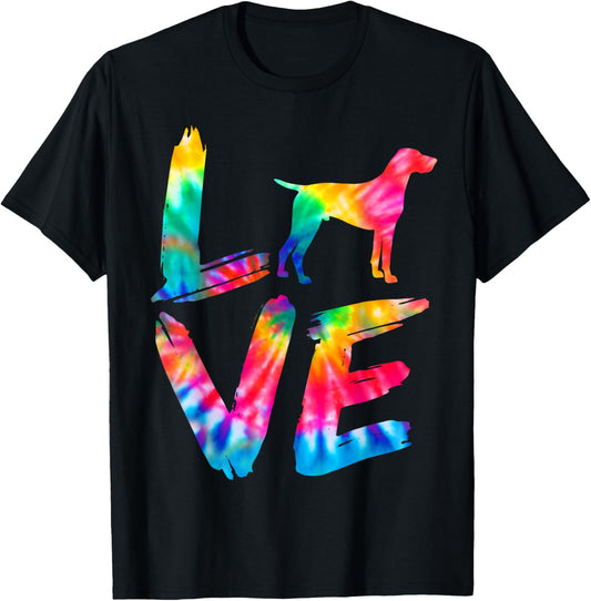 German Shorthaired Pointer Tie Dye Love Dog Mom Dad T-Shirt