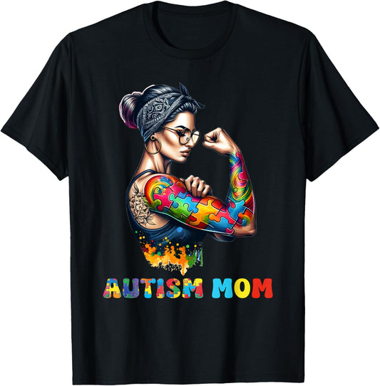 Autism Mom Autism Awareness Strong and Proud Autistic Kids T-Shirt
