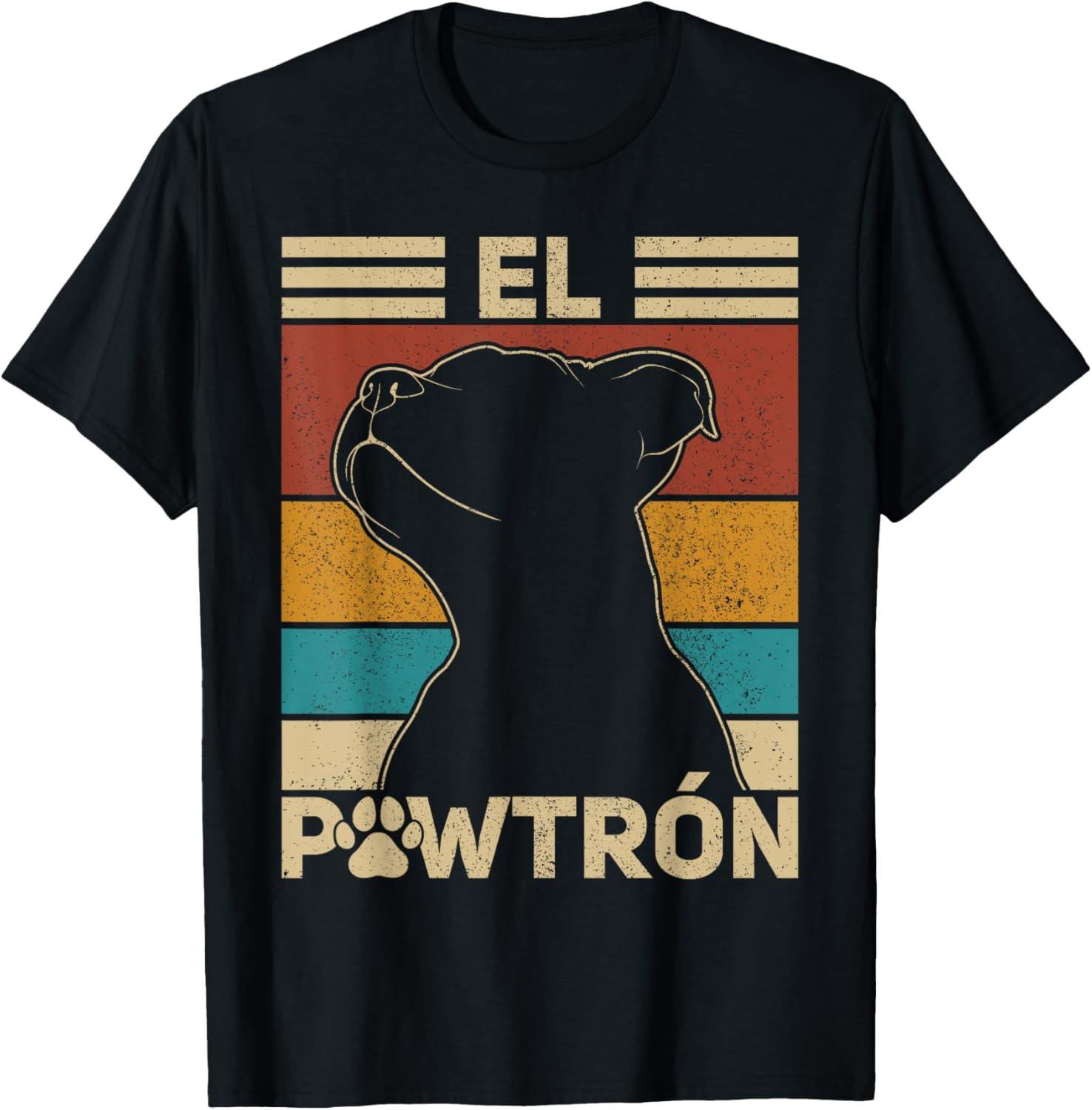 El Pawtrón Dog Dad Dog Grandpa Funny Fathers Day Pitbull Dog T-Shirt