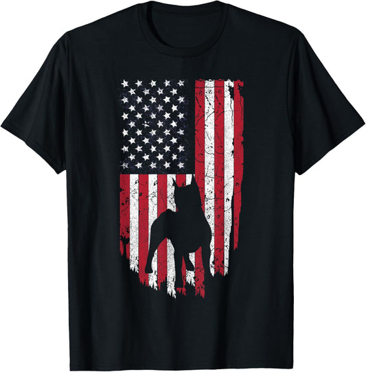 American Stafford-shire Dog Mom Dad Shirts, 4th Of July USA T-Shirt