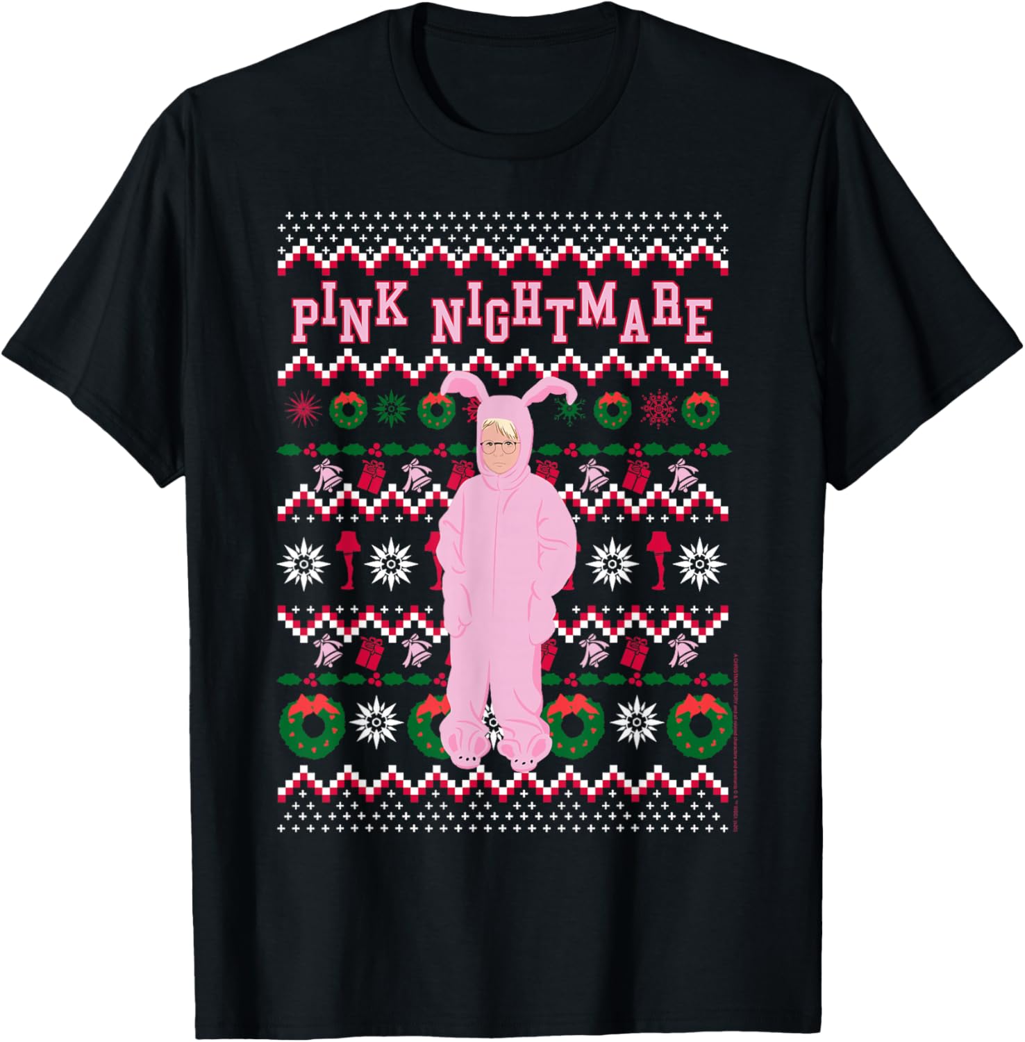 A Christmas Story Pink Nightmare Ugly Sweater T-Shirt