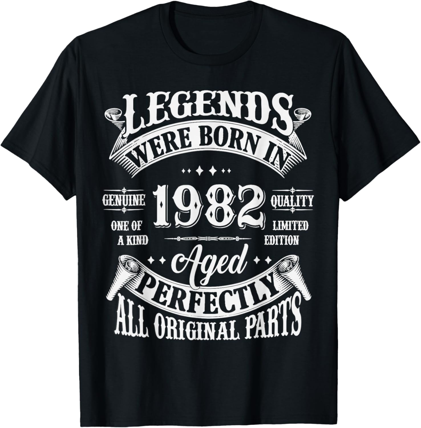 43rd Birthday Tee 43 Years Old Vintage Legends Born In 1982 T-Shirt