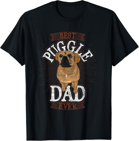 Animal Puggle Dad Dog Dad Fathers Day Dog Lover Pet Puggle Men Women Kids T-Shirt