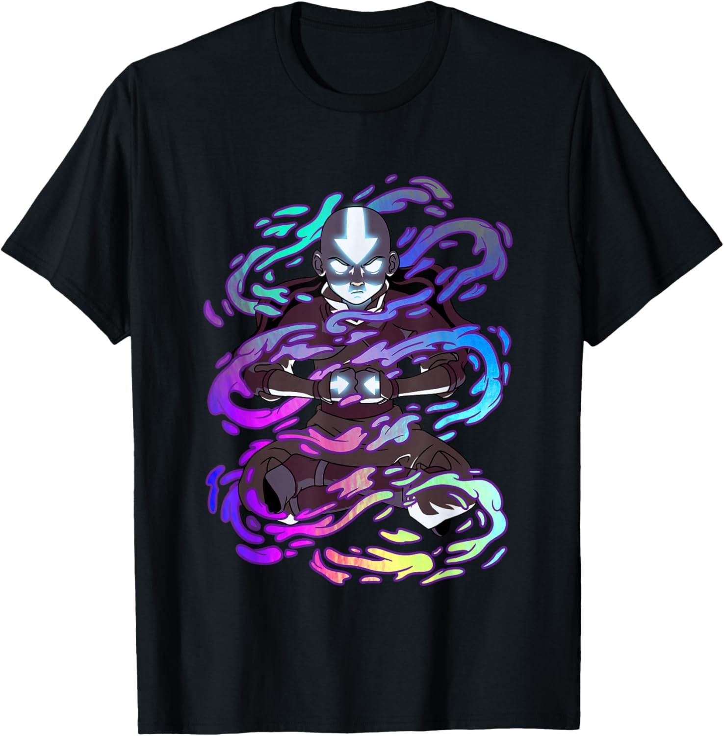 Avatar: The Last Airbender Rainbow Neon Spiral Aang T-Shirt