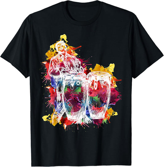 Conga Player Musician Gift Instrument Art T-Shirt