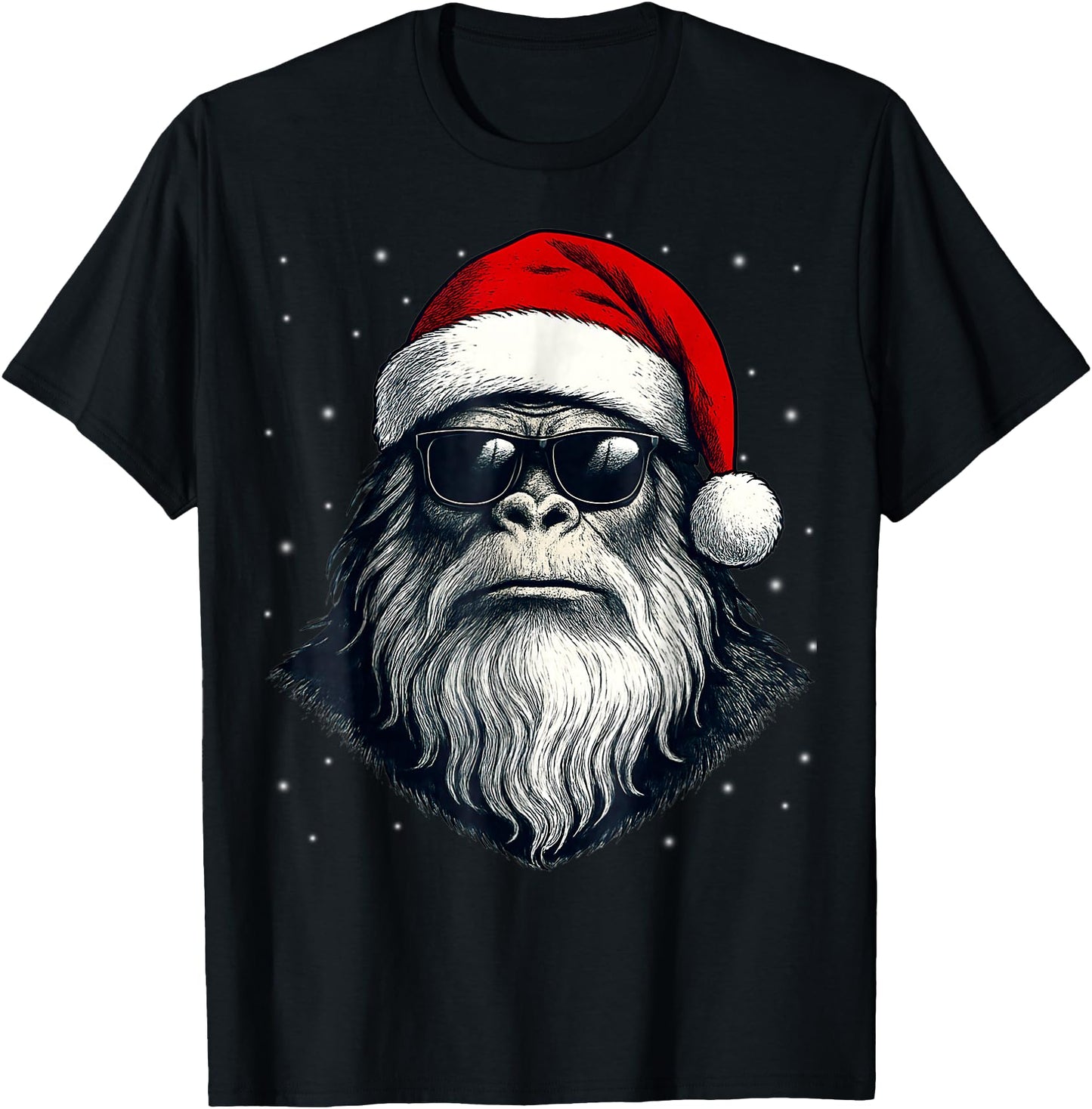 Cool Bigfoot Santa Claus Wearing Sunglasses Christmas Art