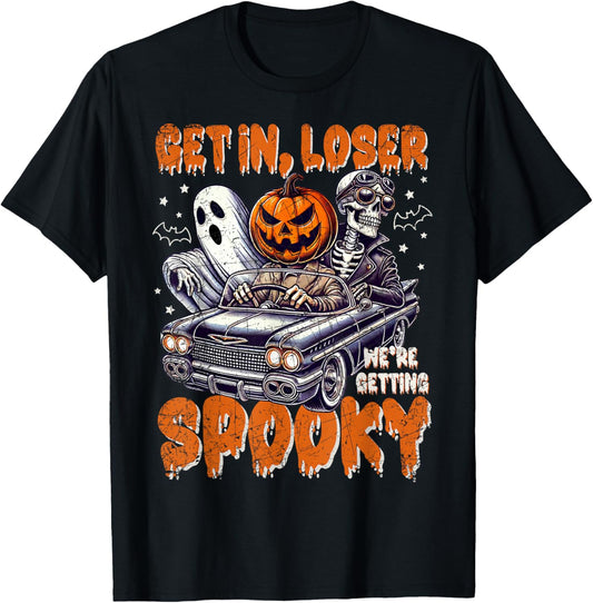 Get In Loser Spooky We’re Getting Ghost Trip Halloween T-Shirt