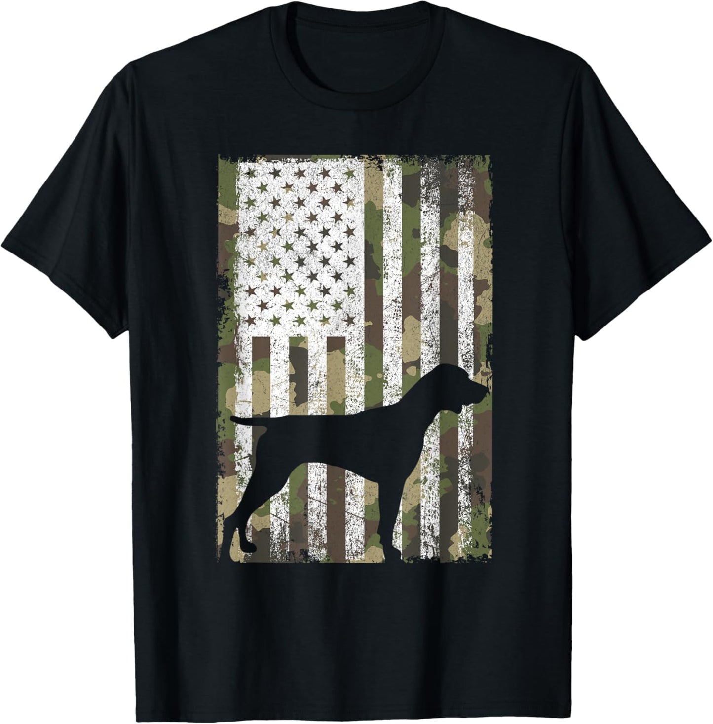 German Shorthaired Pointer Camouflage American Flag GSP Dog T-Shirt