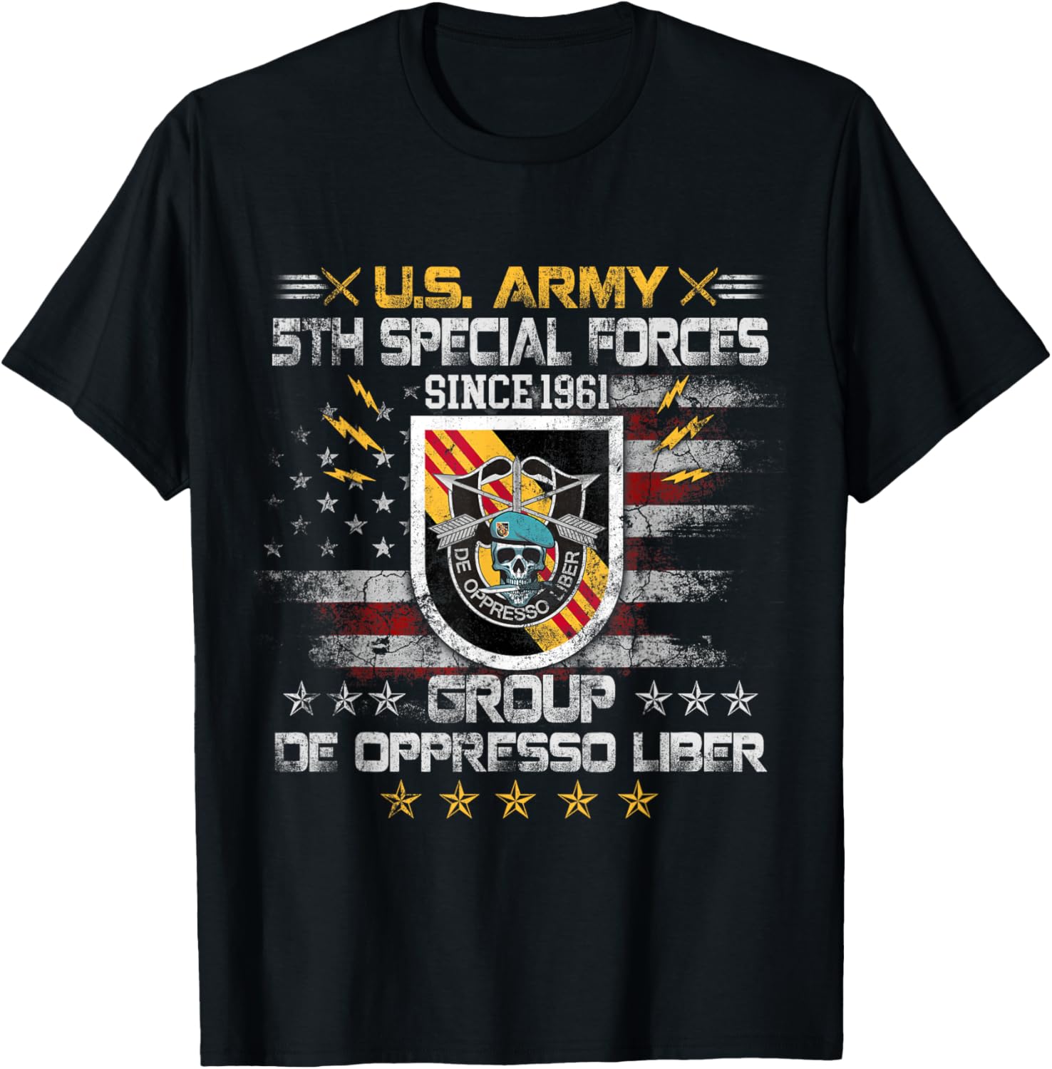 5th Special Forces Group Veteran 5th SFG 4th of July Mens T-Shirt