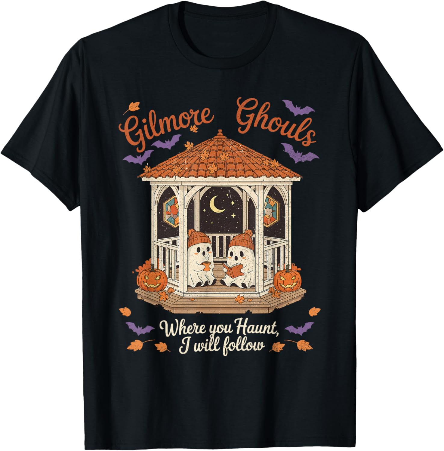 Gilmore Ghouls Cute Halloween Ghost Spooky Season Fall T-Shirt