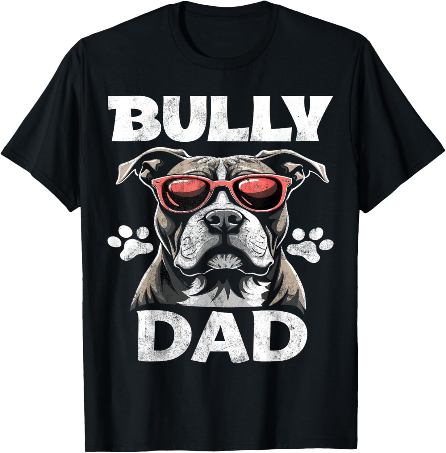 American Bully Dog Dad Vintage T-Shirt for Men Women Kids