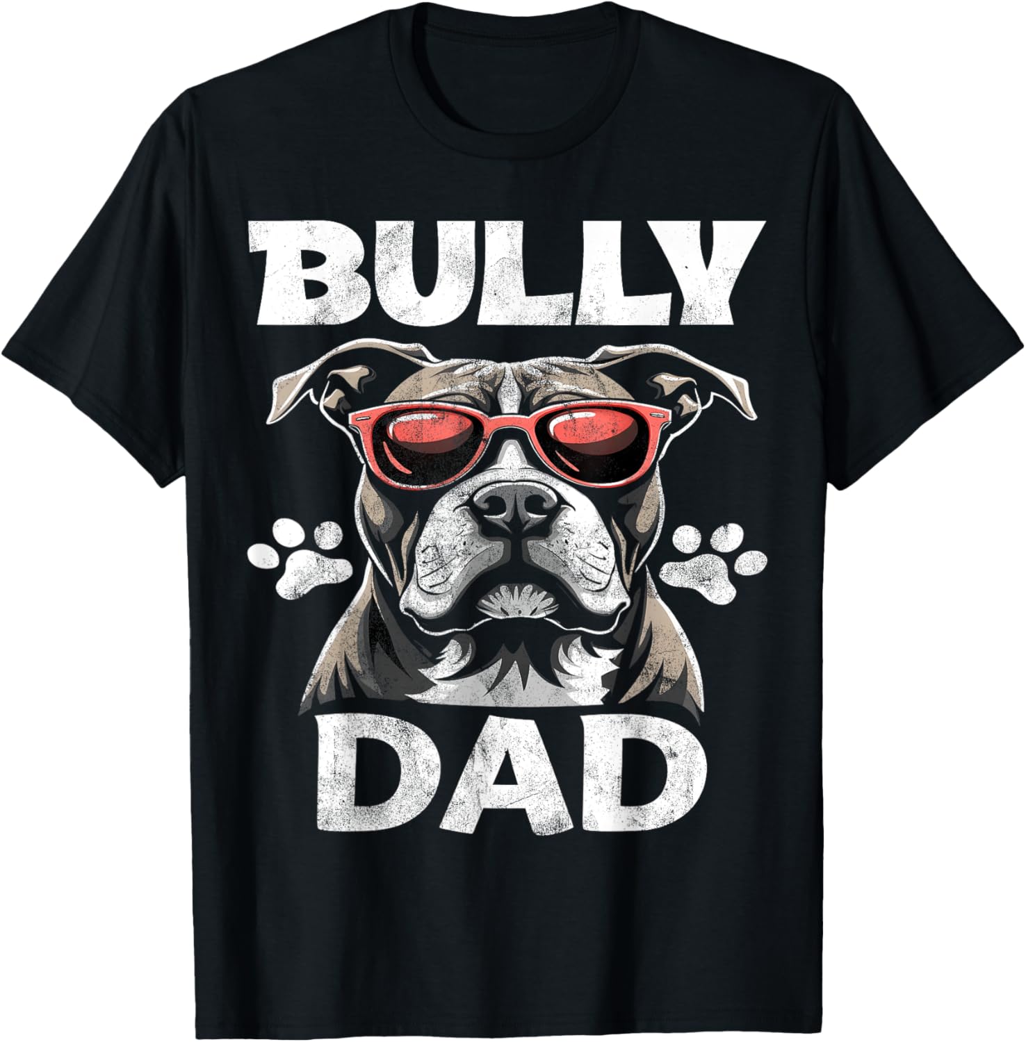 American Bully Dog Dad Vintage T-Shirt for Men Women Kids