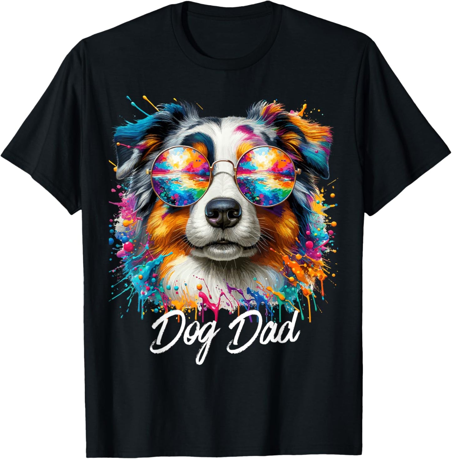Australian Shepherd Owners Dog Dad for Dog lovers pop art T-Shirt for Men