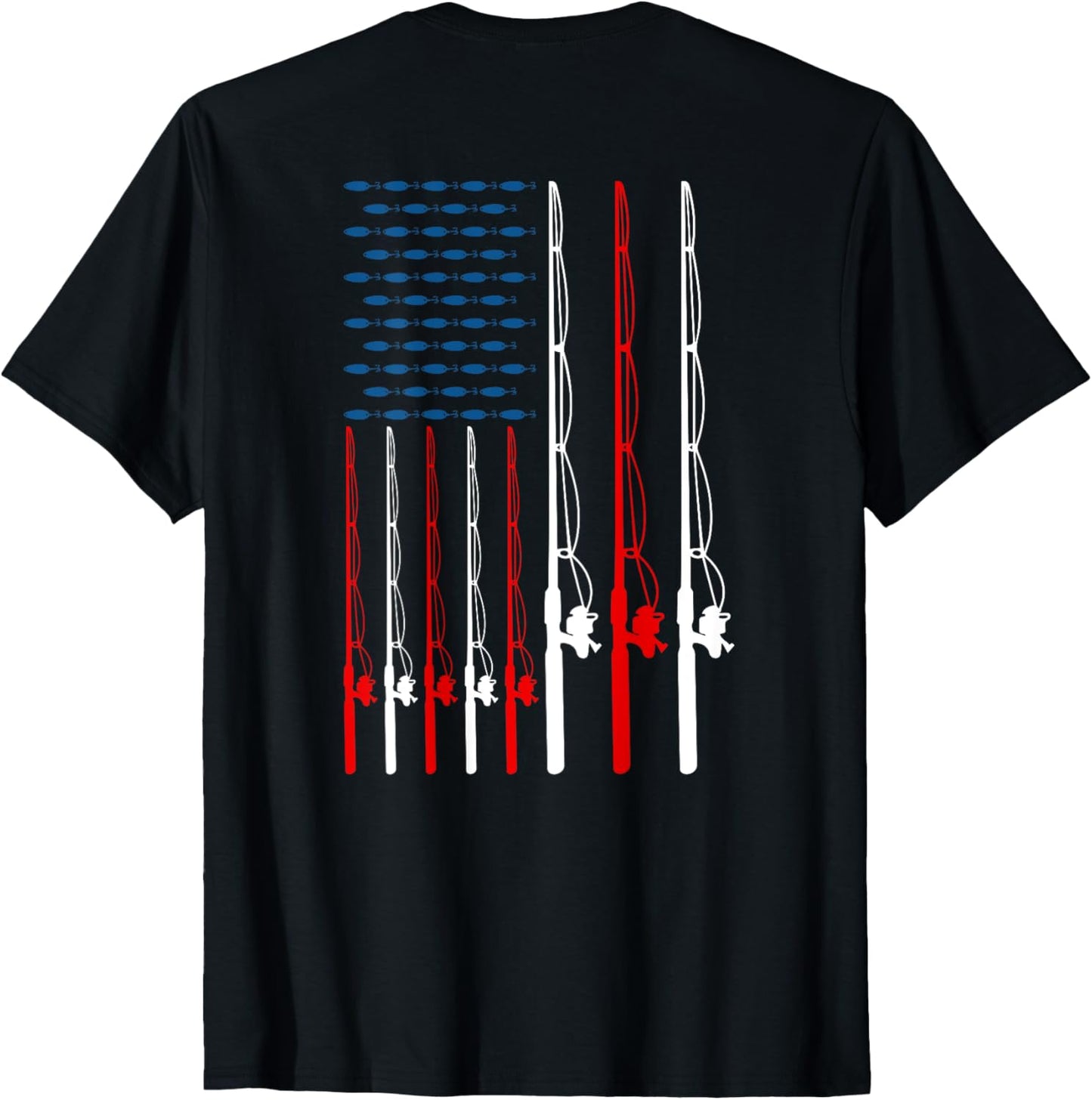 American Flag Fishing Rod Fishing Lover Funny Fisherman T-Shirt
