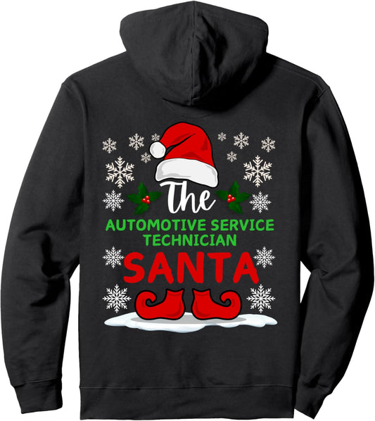 Automotive Service Technician Santa Christmas Xmas Pullover Hoodie