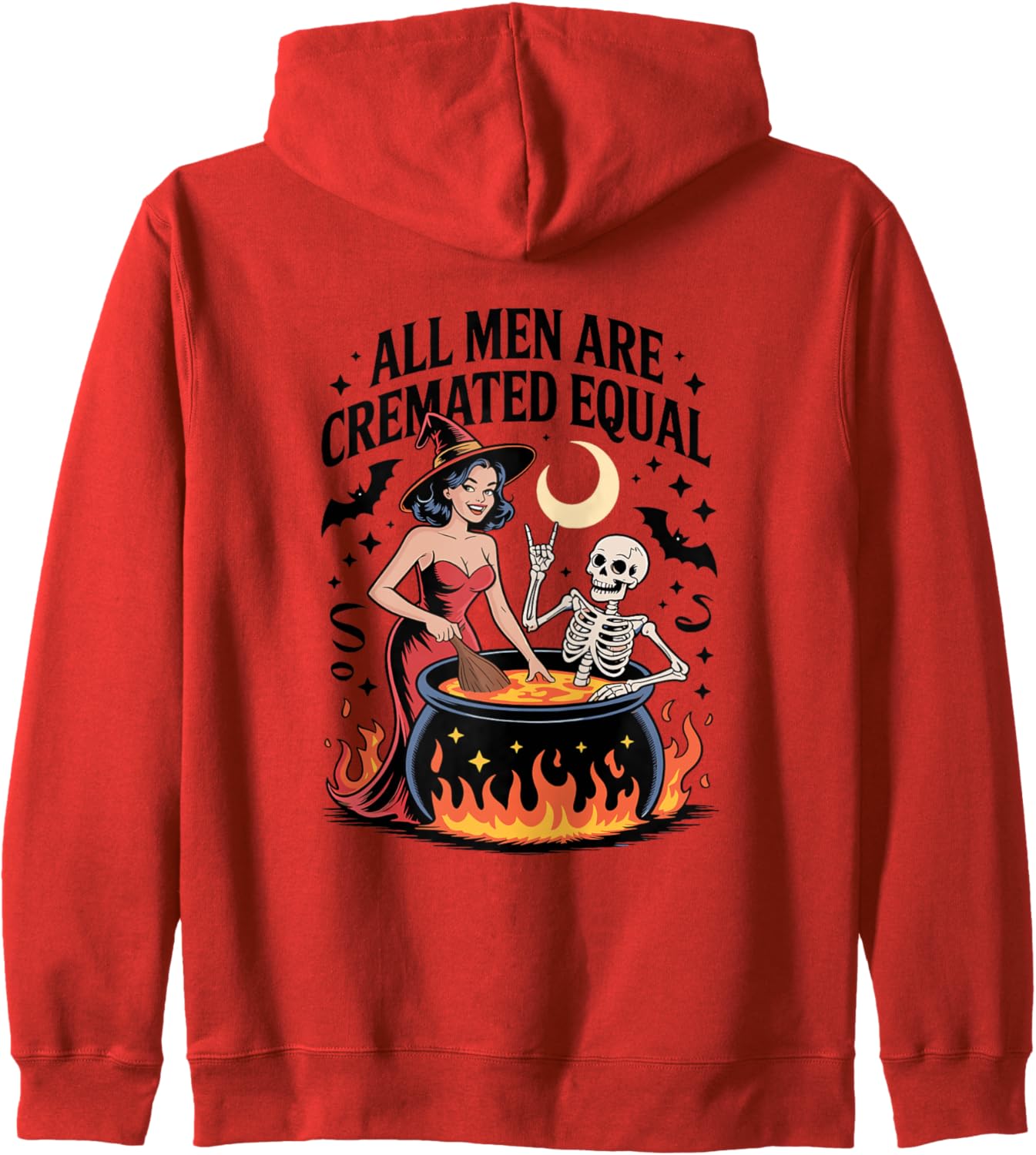 All Men Are Cremated Equal Halloween Dark Divorce Humor Zip Hoodie
