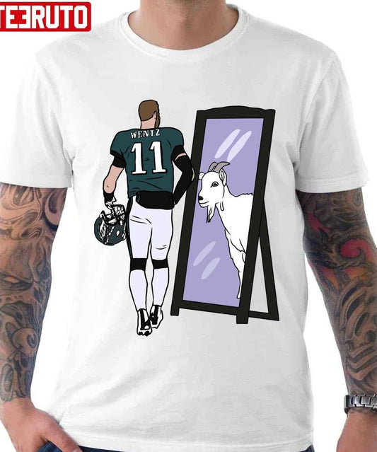 #1 Carson Wentz Mirror Goat Unisex T-shirt
