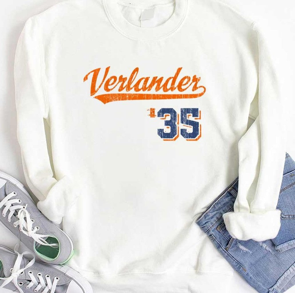 #35 Verlander Justin Verlander Script Vintage Unisex Hoodie