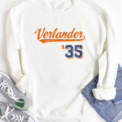 #35 Verlander Justin Verlander Script Vintage Unisex Hoodie