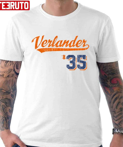 #35 Verlander Justin Verlander Script Vintage Unisex Hoodie