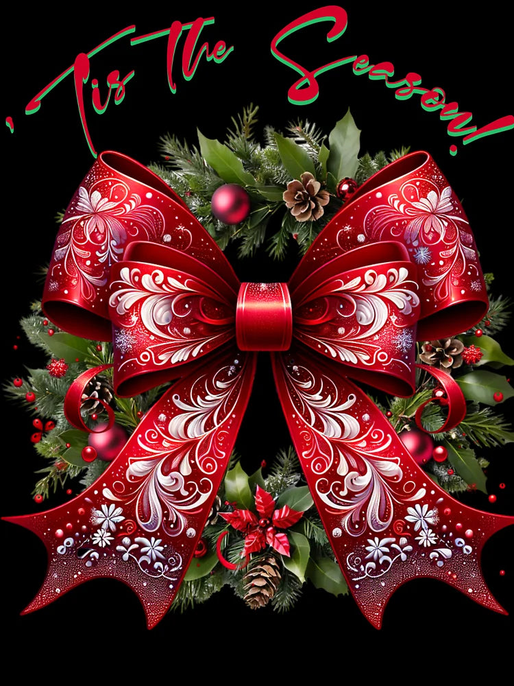 'Tis The Season! Red Bow Wreath