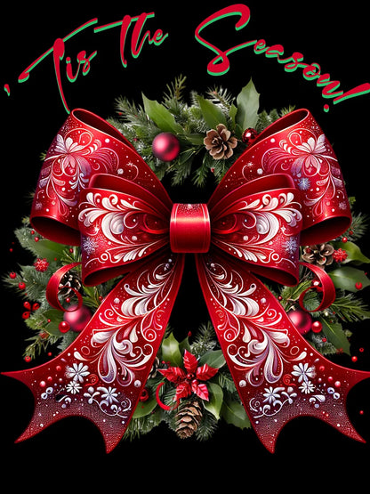 'Tis The Season! Red Bow Wreath