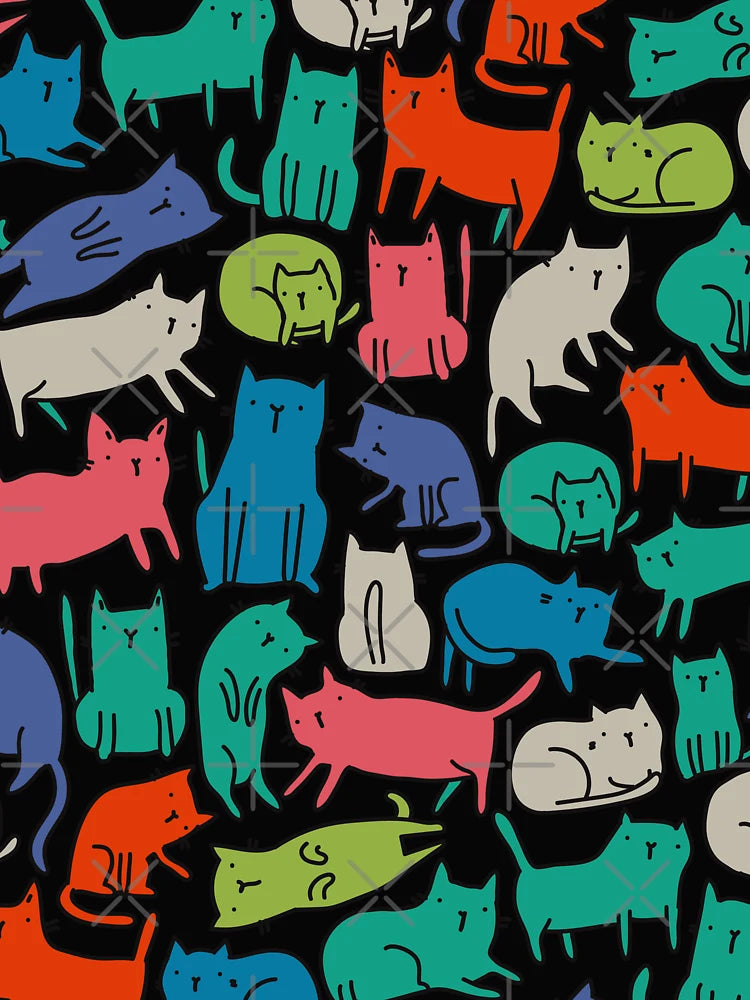 Cool Cats. Funny cute colorful pet design.