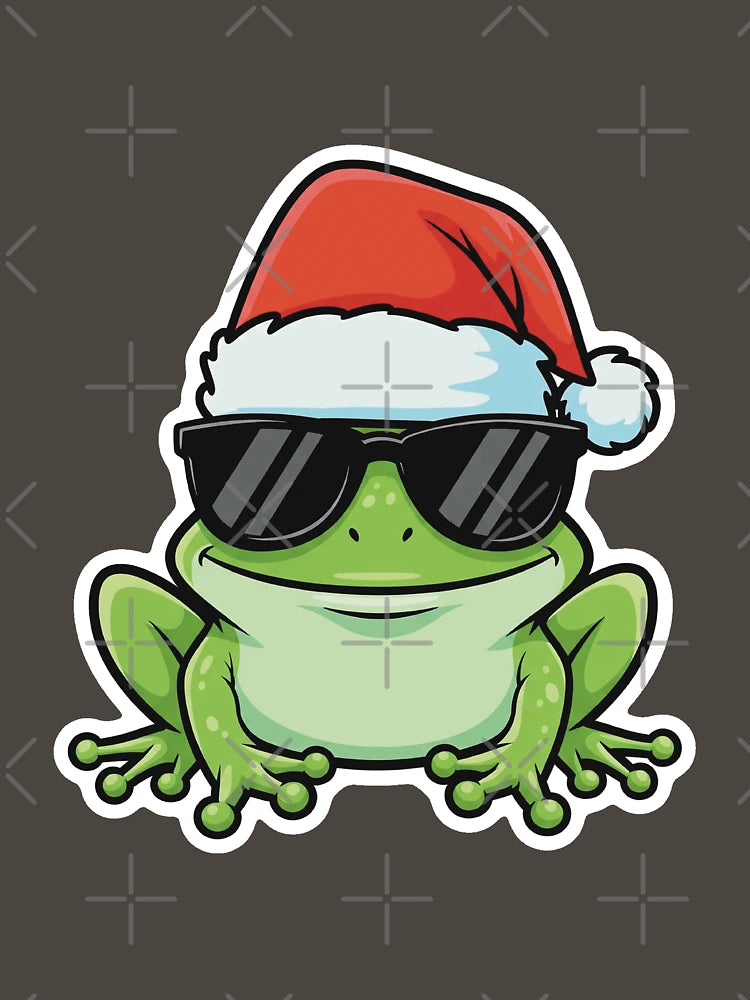Cool Christmas Frog – Festive Frog with Santa Hat & Shades