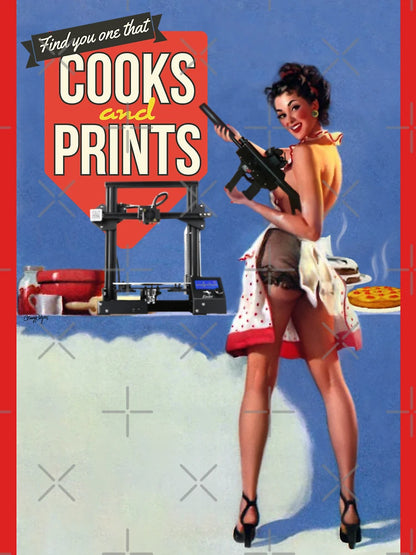 Cooks and Prints Pin Up