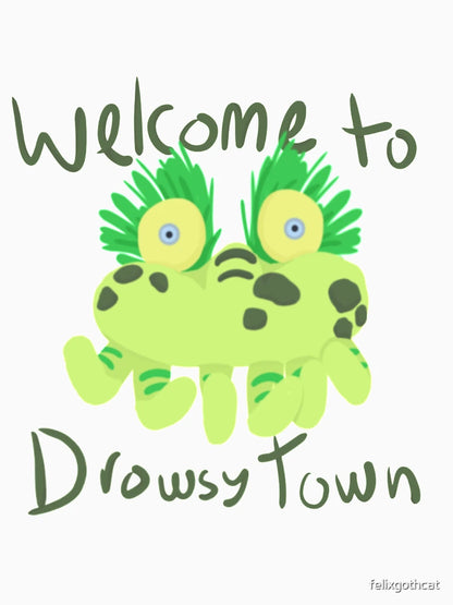 'Tickle Me Wiggle Doll' Logo 'Welcome to Drowsy Town'