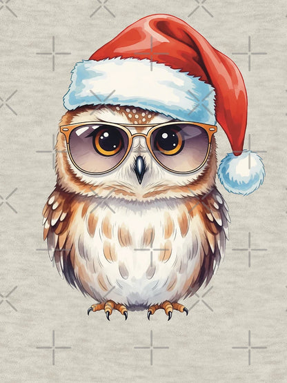 Cool Christmas Owl – Santa Hat & Sunglasses Holiday Art
