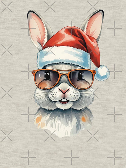 Cool Christmas Bunny – Santa Hat & Sunglasses Holiday Illustration