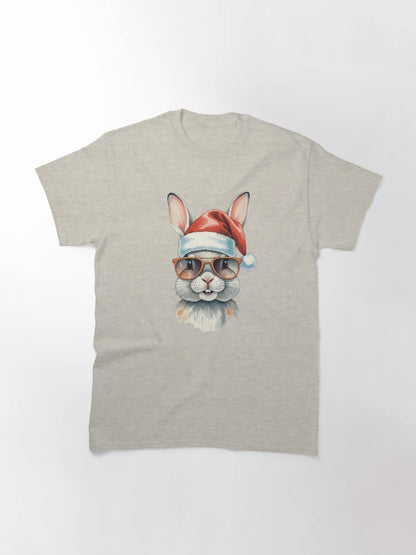 Cool Christmas Bunny – Santa Hat & Sunglasses Holiday Illustration