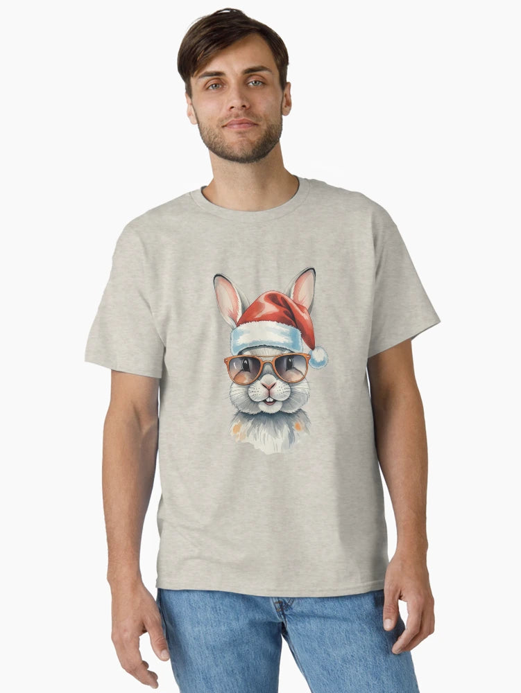 Cool Christmas Bunny – Santa Hat & Sunglasses Holiday Illustration