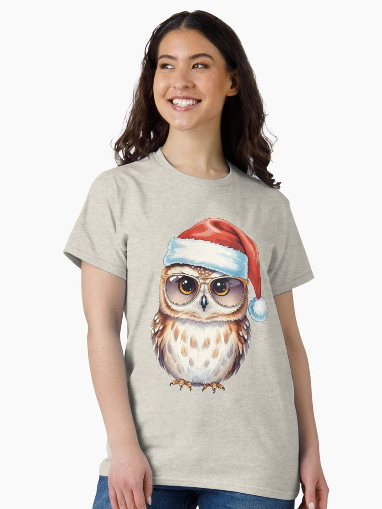 Cool Christmas Owl – Santa Hat & Sunglasses Holiday Art