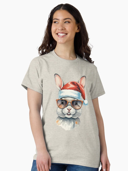 Cool Christmas Bunny – Santa Hat & Sunglasses Holiday Illustration