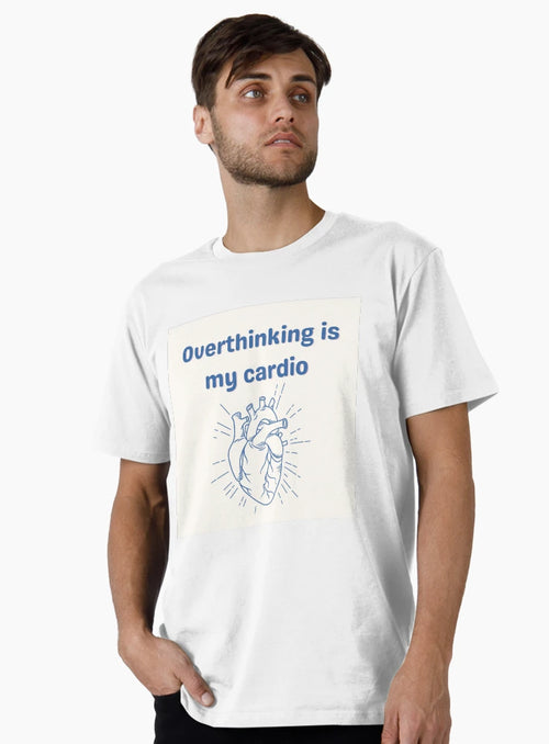 'Overthinking is my cardio'- funny mental health sticker